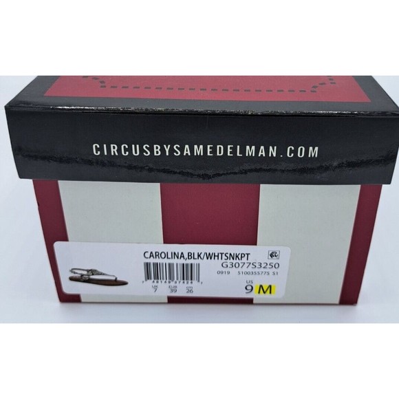 NIB Circus by Sam Edelman Women's Carolina Flat Sandal B&W Snake Size 9m - Picture 7 of 7